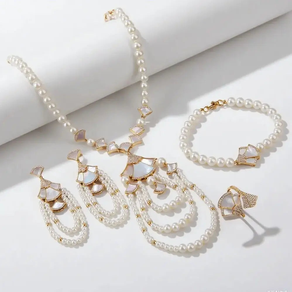 APRILANDYU Exquisite Pearl Jewelry Set for Women
