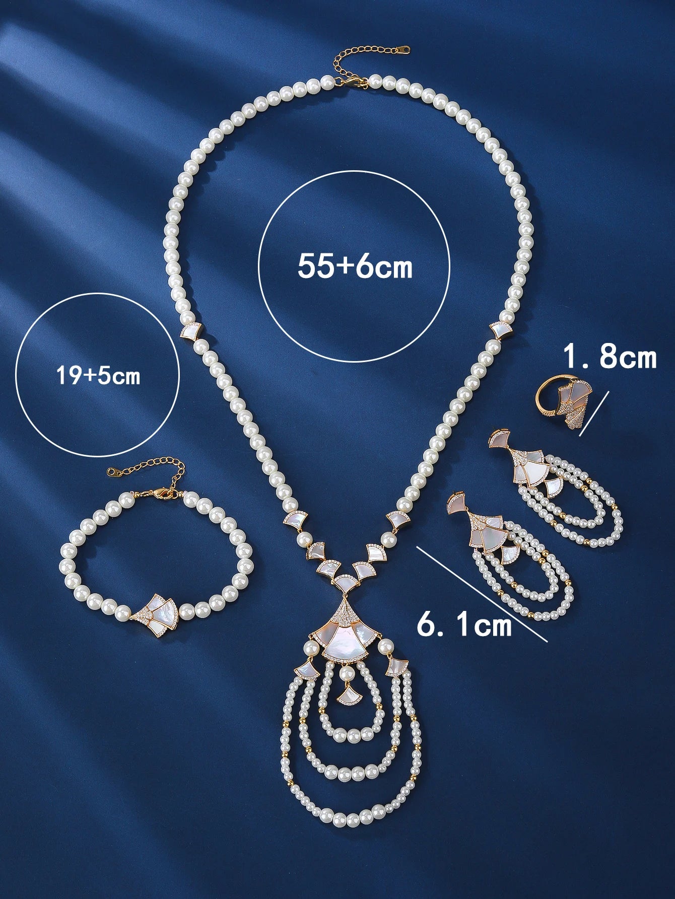 APRILANDYU Exquisite Pearl Jewelry Set for Women