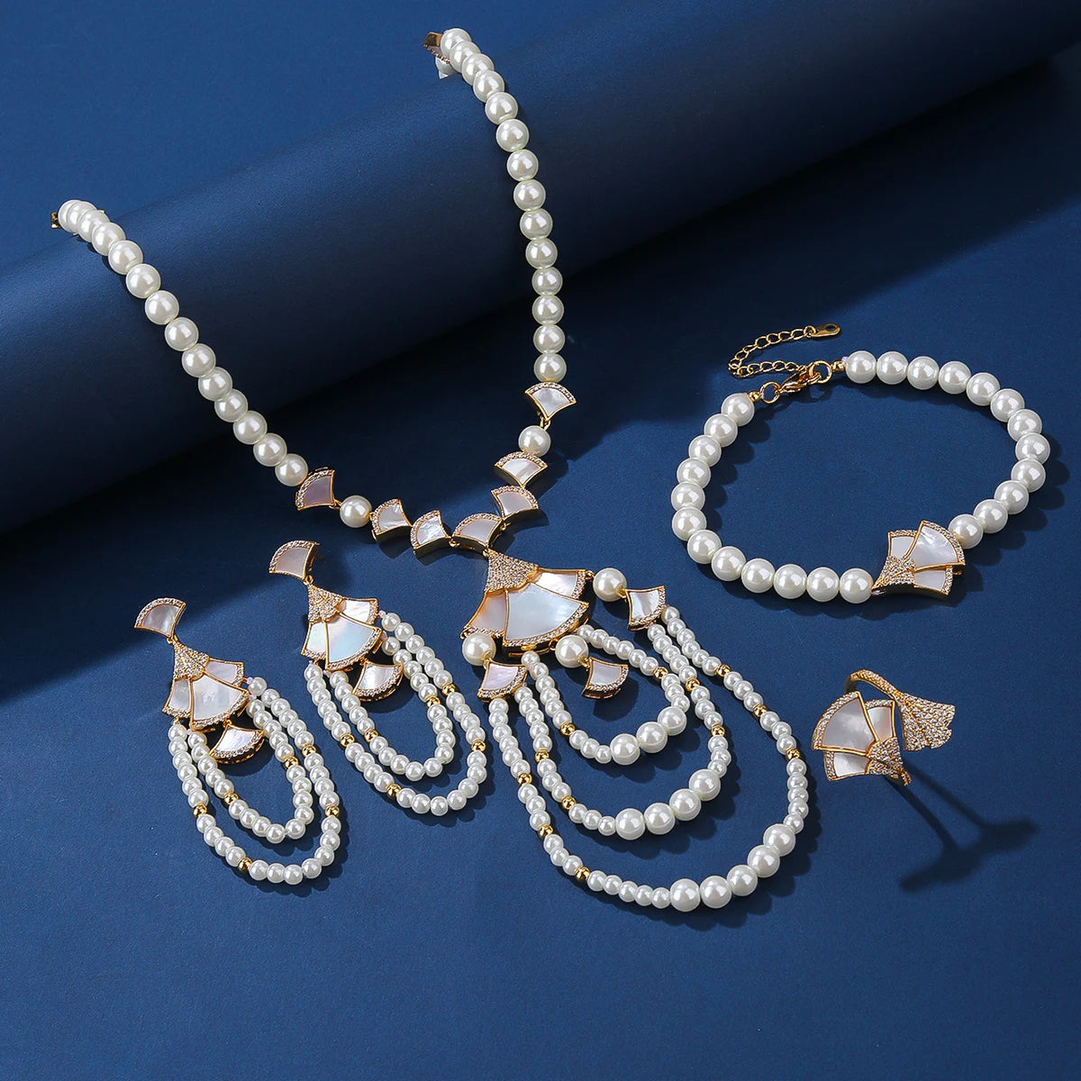 APRILANDYU Exquisite Pearl Jewelry Set for Women