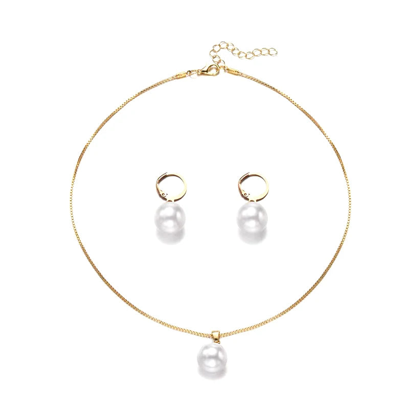 2 Pieces Of Round Pearl Jewelry