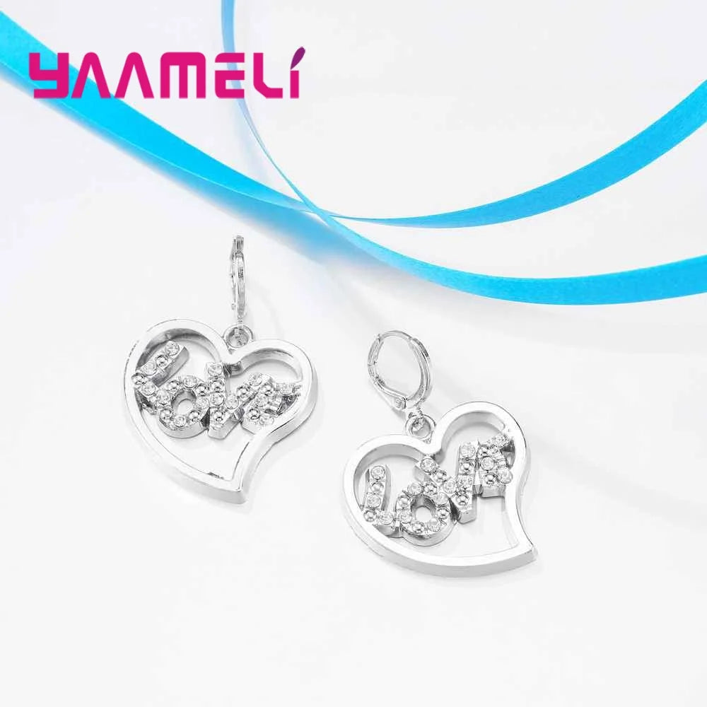 Trendy Jewelry Accessory Real 925 Sterling Silver Pendants Necklaces /Earrings Engagement Women Jewelry Sets