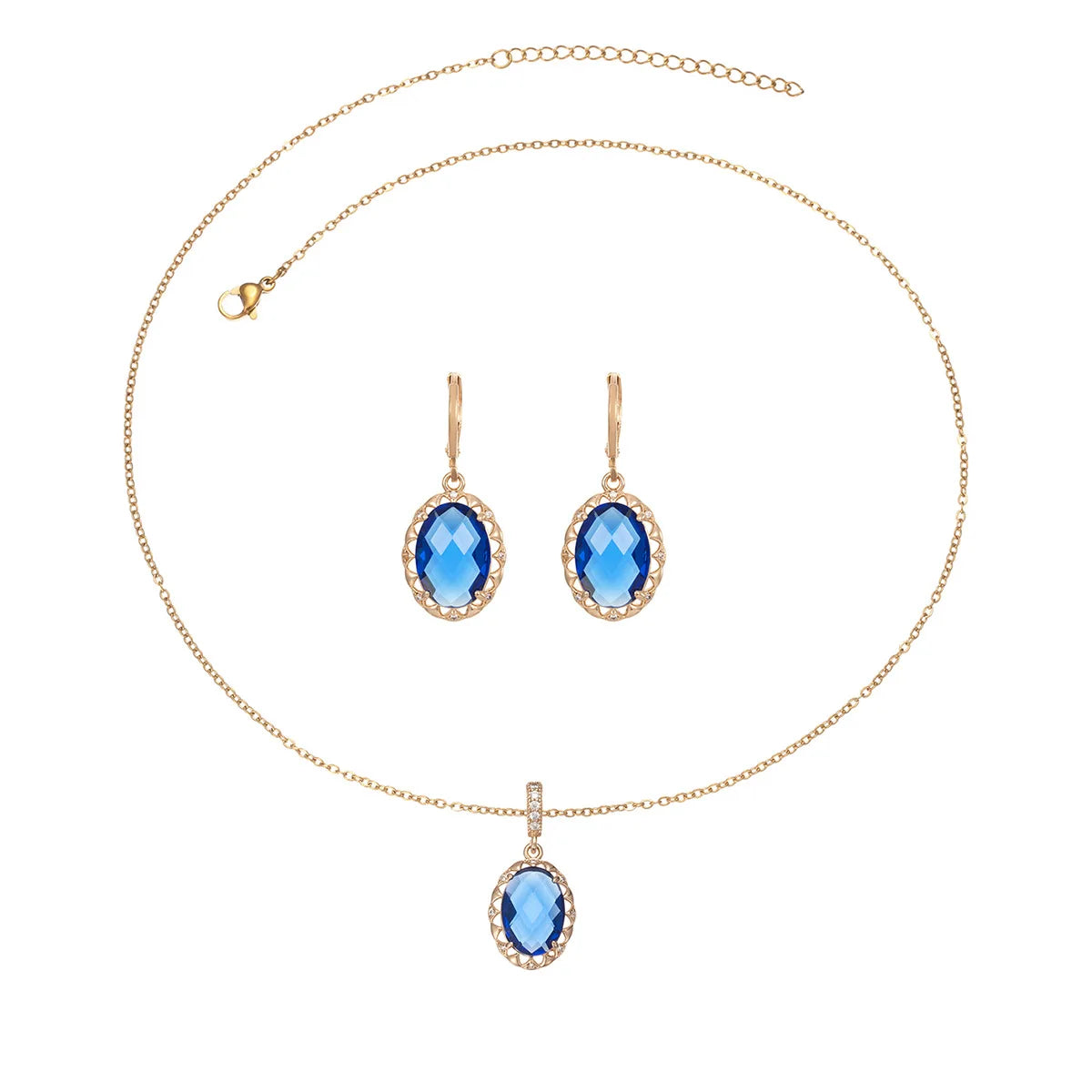 APRILANDYU Gold Plated Copper Jewelry Set for Women