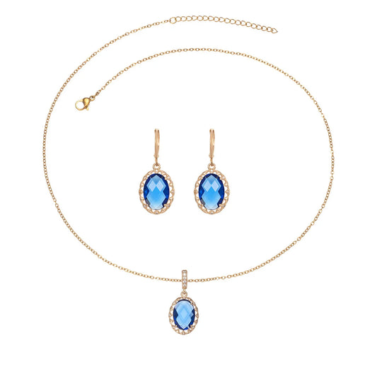 APRILANDYU Gold Plated Copper Jewelry Set for Women